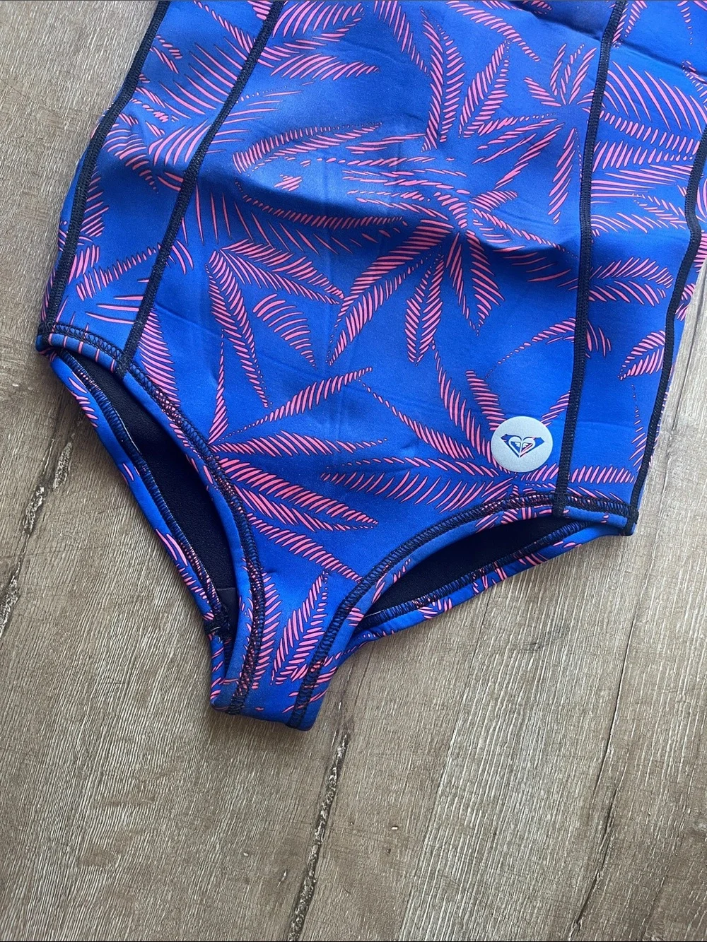 Roxy Blue palm leaves short sleeve springsuit - Picture 3 of 5